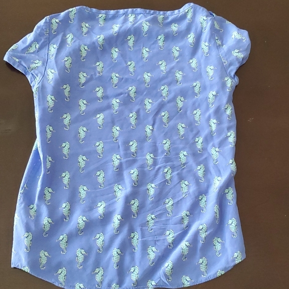 Kate Spade blue seahorse blouse - Picture 4 of 4